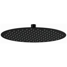 Remer - Soffione doccia tondo ultrapiatto nero opaco in acciaio inox 40 cm