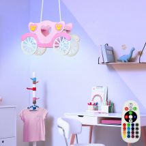 Lampada a pendolo a sospensione a soffitto, dimmer con telecomando per camerette per bambini in un set che include lampadine a led rgb