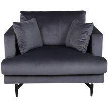 Ebuy24 - Sofia Fauteuil en velours, gris foncé.