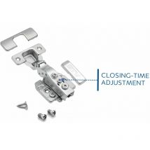 Soft Close Half Overlay 35mm Cabinet Door Hinge Closing Time Adjustment - Pack of 50