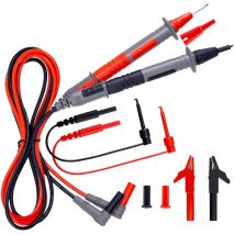 Laoa - Soft Silicone Electrician Test Leads Kit cat iii 1000V & cat iv 600V with Alligator Clips and Needle Probe for Fluke/AstroAI/INNOVA Multimeter