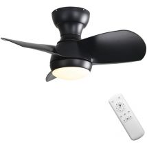 Sofucor - Deckenventilator mit DC-Motor und ABS-Flügeln, 58 cm, 6 Geschwindigkeiten, Schwarz