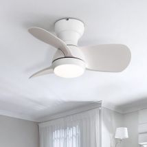 Sofucor - Weißer Deckenventilator (58 cm) mit DC-Motor, 3 ABS-Flügeln, 6 Geschwindigkeiten