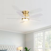 Moderner Deckenventilator 106,5 cm mit 5 Flügeln und Licht, Gold - Sofucor