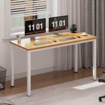 Soges - Bureau d'Ordinateur Table d'Étude Bureau Informatiques Postes de Travail 100x60cm pour Bureau Salle à Manger Salon Cuisine,Teck et Blanc