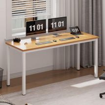 Soges - Bureau d'Ordinateur Table d'Étude Bureau Informatiques Postes de Travail 120x60cm pour Bureau Salle à Manger Salon Cuisine,Teck et Blanc