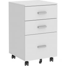Classeur vertical à 3 tiroirs, sur 5 roulettes, avec tringle de suspension pour dossiers A4, format lettre, rangement de bureau pour la maison