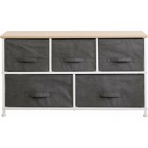 Soges - Organisateur de rangement à 5 tiroirs pour chambre ou salle de jeux avec boîte de rangement, Gris