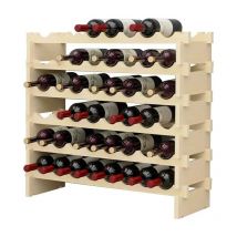 Botellero de madera botellero con capacidad para 48 botellas de vino - Soges