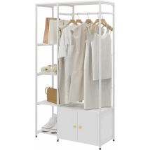 Porte-vêtements Sur Pied Avec Armoire De Rangement Pour Chambre À Coucher, Entrée, Blanc, 10jybjcr02ww - Soges