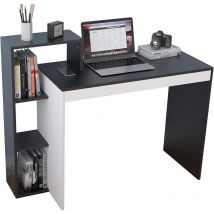 Dlandhome - Soges Schreibtisch mit Regal 110 cm x 40 cm Computertisch Bürotisch Arbeitstisch Arbeitstisch für Home Office Kompakter Schreibtisch