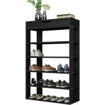 Schuhregale 5 Ebenen mit Schubladen Holzschuhe Lagerregal Schuhe Organizer Schuhaufbewahrung 75x 30 x 94 cm - Soges
