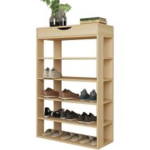 Schuhregale 5 Ebenen mit Schubladen Holzschuhe Lagerregal Schuhe Organizer Schuhaufbewahrung 75x 30 x 94 cm - Soges