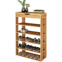 Schuhregale 5 Ebenen Mit Schubladen Holzschuhe Lagerregal Schuhe Organizer Schuhaufbewahrung 75x 30 X 94 Cm - Soges