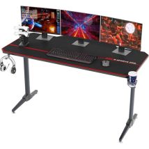 Scrivania Gaming 140 60 Cm,scrivania Da Gioco, Grande Scrivania Gaming Desk Per Laptop Pc,tavolo Gioco Con Tappetino Per Mouse,computer Gamer Pro 