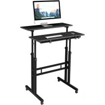 Verstellbarer Computertisch Laptoptisch Mobiler Schreibtisch Pc-tisch Notebooktisch Laptopständer - Schwarz - Soges