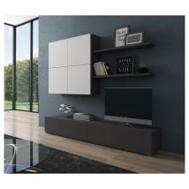 Soggiorno mod. nox graphite e bianco frassinato