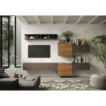 Soggiorno Porta tv moderno, finitura Mercure e Bronzo