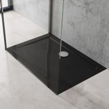 Bac à Douche Antiglisse Receveur de Douche Rectangulaire Noir Acrylique Faro2 70x100x4cm - Doporro