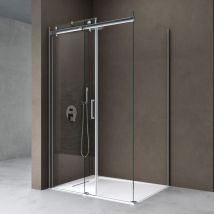 Sogood - doporro Cabine de douche 90x115 paroi de douche avec porte coulissante Ravenna17 90x115x195cm verre esg transparent 8mm avec revetement nano