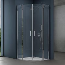 Sogood - cabine de douche avec bac à douche pare-douche douche en quart de cercle 80x80x195 Ravenna52K verre transparent esg 6mm nano - Transparent