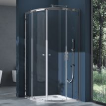 Sogood - Cabine de Douche avec Portes Coulissantes Pare-Douche en Quart de Cercle Verre Transparent esg Ravenna32K 100x100x190cm - Transparent