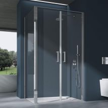 Doporro - Cabine de Douche Rectangulaire 80x100x195cm Paroi de Douche avec Receveur de Douche Porte Pivotante en Verre Transparent de 8mm Traitement