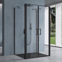 Doporro - Cabine de Douche Rectangulaire 80x90x195cm Paroi de Douche Design Ravenna66UK Forme u avec Receveur de Douche Verre Transparent de 8mm