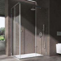 Sogood - Cabine de Douche Transparent en Angle Paroi de Douche avec Portes Coulissantes Ravenna16K-Plus 120x100x190 cm - Transparent