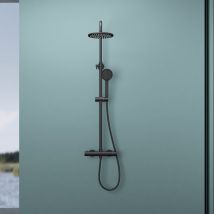 Doporro - Sogood Colonne de douche noir mat avec robinetterie système de douche complet mitigeur pomme haute douchette flexible - Noir mat