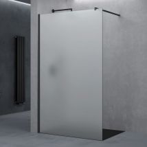 Sogood - doporro Paroi de Douche à L'italienne Opaque 100cm Pare-Douche Verre de Sécurité 10mm Bremen02VS 100x200cm Profilé Noir Stabilisateur