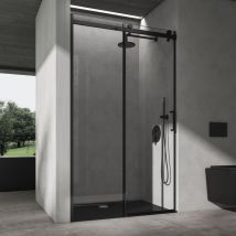 Sogood - doporro Porte de Douche Coulissante pour Niche Paroi de Douche Transparente avec Amortisseur Verre de Sécurité avec Revêtement Anti-calaire