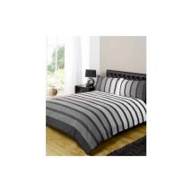 Rapport Home - Soho Black Stripe Duvet Set, Black, King Size (230x220cm)