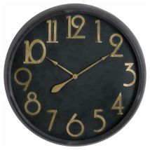 Soho Large Clock - Metal/Wood - L11 x W80 x H80 cm - Black/Brass