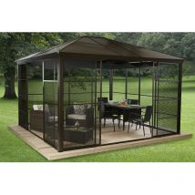 Sojag - Pavillon Castel 12x14, bronze, 362 x 427 x 296 cm (l x b x h), Aluminium