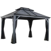 Aluminium Pavillon Gazebo Mykonos 10x12 incl. moustiquaire - Sojag