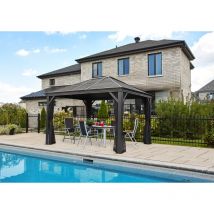 Sojag - Pavillon Mykonos 10x12, basaltgrau, 298 x 363 x 292 cm (l x b x h), Aluminium