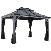 Aluminium Pavillon Gazebo Mykonos 12x16 incl. moustiquaire - Sojag