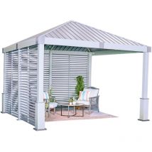 Aluminium Pavillon Nanda 12x12 incl. paroi latérale crème - Sojag
