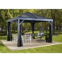 Sojag - Pavillon South Beach 12x12, basaltgrau, 363 x 363 x 310 cm (l x b x h), Aluminium