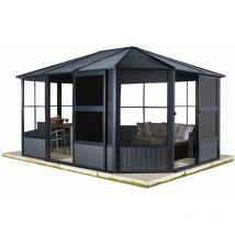 Sojag - Pavillon Charleston 12x15, anthrazit, 384 x 489 x 281 cm (l x b x h), Aluminium