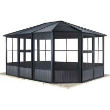 Pavillon aluminium Jardin d'hiver Charleston 12x15 gris - Sojag