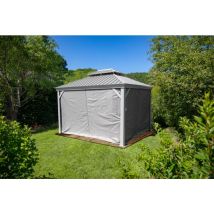 Vorhang-Set passend zu Messina 12x16, taupe, Polyester - Sojag