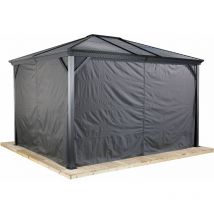 Vorhang-Set passend zu Ventura 10x10, dunkelgrau, Polyester - Sojag