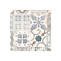 Sol Lino - Carreaux de ciment - Naturel - Rouleau de 4m x 7m