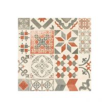 Tarkett - Sol Lino - Carreaux de ciment - Rouge brique - Rouleau de 4m x 5m
