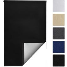 SolReflect T42 Tenda a Rullo termoisolante Oscurante + Ganci per Il Telaio Nero, 160x45x3.1 cm - Sol Royal