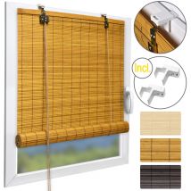 Tenda a Rullo SolDecor B86 - Veneziana per finestre, Porte e balconi - avvolgibile Bamboo Chiaro Bambù, 160x140 cm - Sol Royal