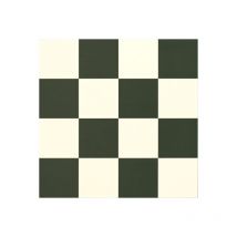 Décoweb - Sol Vinyle Happy Days - Carrelage damier droit - Noir et blanc - Rouleau de 2m x 26m