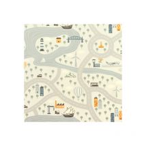 Décoweb - Sol Vinyle Style Chambre enfants - Circuit de voiture clair - Rouleau de 4m x 21m